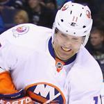 Brian Rolston (right) chased the puck for the Islanders in a game against the St. Louis Blues earlier this month.