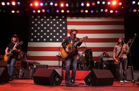 Kid Rock performed during a campaign rally for Republican presidential candidate Mitt Romney tonight at the Royal Oak Theatre in Michigan.
